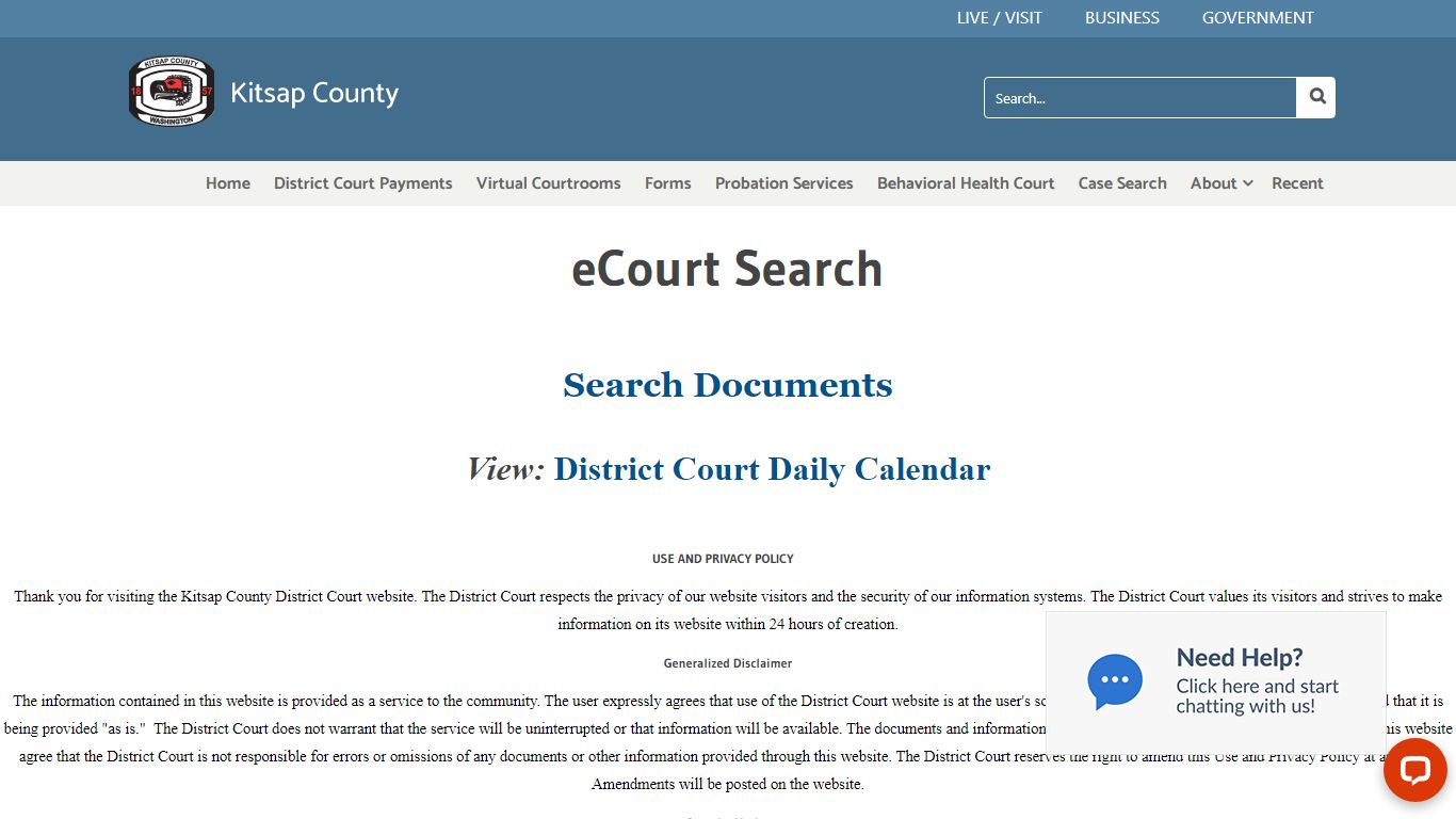ecourtSearch - Kitsap County, Washington